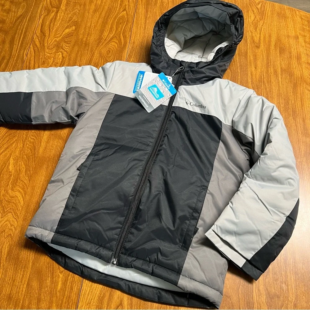 NWT Columbia Doug Firocious Gray Black Puffer Jacket size XS 6/7 Winter